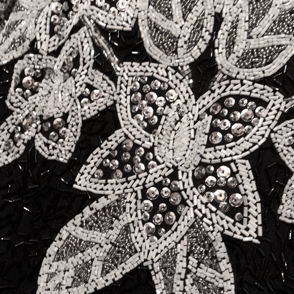 NEIMAN MARCUS Black Tie Beaded Formal Dress - Picture 8 of 10